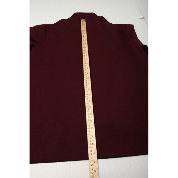 Johnston & Murphy XC4 Pullover Shirt Mens Large Maroon Quarter Zip Stretch - Picture 8 of 11